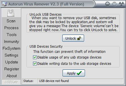 Autorun Virus Remover v2 3 Portable preview 2